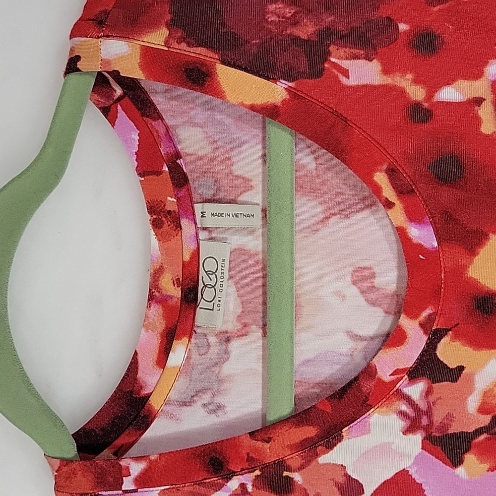LOGO By Lori Goldstein Abstract Floral Long Tunic Size M - Picture 5 of 8